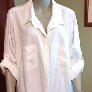 NWT Side Stitch Crisp White Boyfriend Button Down Shirt